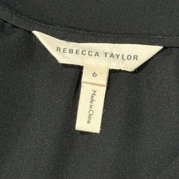 REBECCA TAYLOR Women’s Celina Silk Top in Black-Size 6 - Picture 10 of 12